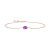 Sideways Pear-Shaped Amethyst Solitaire Bracelet in 10K Rose Gold – 7.5"