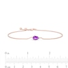 Sideways Pear-Shaped Amethyst Solitaire Bracelet in 10K Rose Gold – 7.5"