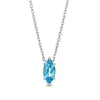 Thumbnail Image 0 of Marquise Swiss Blue Topaz Solitaire Necklace in 10K White Gold – 19"