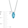 Thumbnail Image 3 of Marquise Swiss Blue Topaz Solitaire Necklace in 10K White Gold – 19"