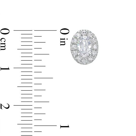 1.00 CT. T.W. Certified Oval Lab-Created Diamond Stud Earrings in 14K White Gold (F/SI2)