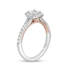 Thumbnail Image 2 of 0.95 CT. T.W. GIA-Graded Princess-Cut Diamond Cushion Frame Engagement Ring in 14K White Gold
