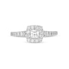 Thumbnail Image 3 of 0.95 CT. T.W. GIA-Graded Princess-Cut Diamond Cushion Frame Engagement Ring in 14K White Gold