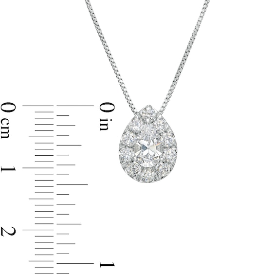 1.00 CT. T.W. Certified Pear-Shaped Lab-Created Diamond Pendant in 14K White Gold (F/SI2)