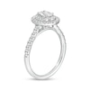 0.83 CT. T.W. GIA-Graded Oval Diamond Double Frame Engagement Ring in 14K White Gold