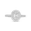 0.83 CT. T.W. GIA-Graded Oval Diamond Double Frame Engagement Ring in 14K White Gold