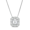 Thumbnail Image 0 of 1.00 CT. T.W. Certified Emerald-Cut Lab-Created Diamond Frame Pendant in 14K White Gold (F/SI2)