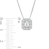 1.00 CT. T.W. Certified Emerald-Cut Lab-Created Diamond Frame Pendant in 14K White Gold (F/SI2)