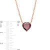 8.0mm Heart-Shaped Rhodolite Garnet Solitaire Necklace in 10K Rose Gold – 19"