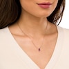 Thumbnail Image 1 of Pear-Shaped Amethyst Solitaire Necklace in 10K Rose Gold – 19"