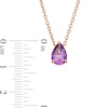 Thumbnail Image 3 of Pear-Shaped Amethyst Solitaire Necklace in 10K Rose Gold – 19"