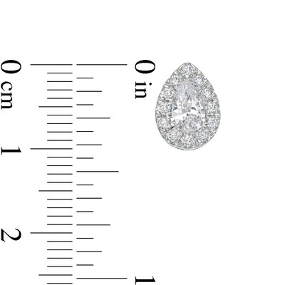 1.00 CT. T.W. Certified Pear-Shaped Lab-Created Diamond Stud Earrings in 14K White Gold (F/SI2)