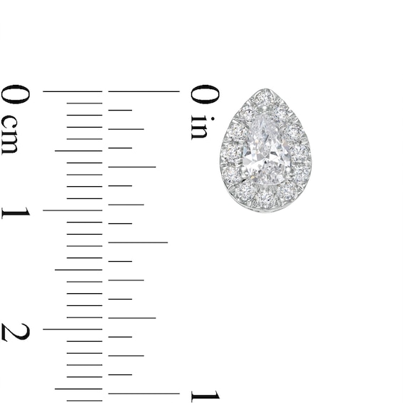 1.00 CT. T.W. Certified Pear-Shaped Lab-Created Diamond Stud Earrings in 14K White Gold (F/SI2)