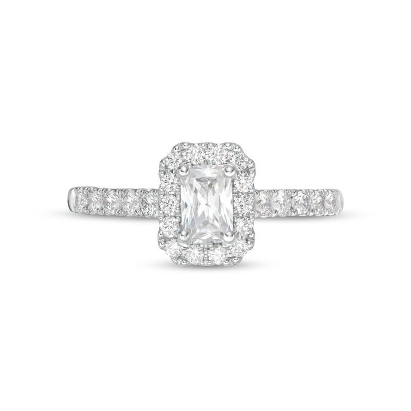 1.23 CT. T.W. GIA-Graded Emerald-Cut Diamond Frame Engagement Ring in 14K White Gold|Peoples Jewellers