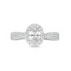 0.95 CT. T.W. GIA-Graded Oval Diamond Frame Engagement Ring in 14K White Gold