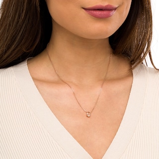 Oval Morganite Solitaire Necklace in 10K Rose Gold – 19"