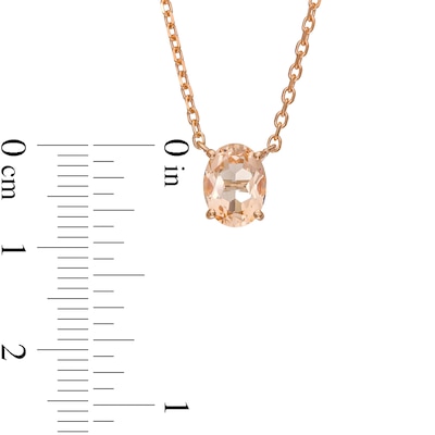 Oval Morganite Solitaire Necklace in 10K Rose Gold – 19"