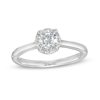 0.62 CT. T.W. Certified Lab-Created Diamond Frame Engagement Ring in 14K White Gold (F/SI2)