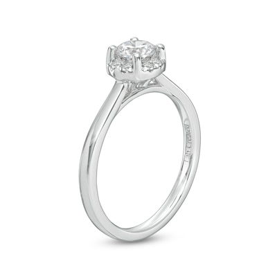 0.62 CT. T.W. Certified Lab-Created Diamond Frame Engagement Ring in 14K White Gold (F/SI2)