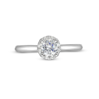 0.62 CT. T.W. Certified Lab-Created Diamond Frame Engagement Ring in 14K White Gold (F/SI2)