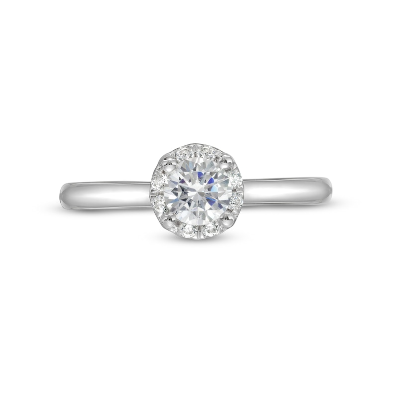 0.62 CT. T.W. Certified Lab-Created Diamond Frame Engagement Ring in 14K White Gold (F/SI2)|Peoples Jewellers