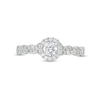 0.70 CT. T.W. GIA-Graded Diamond Frame Twist Shank Engagement Ring in 14K White Gold