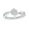 Thumbnail Image 0 of 0.15 CT. T.W. Multi-Diamond Bypass Crossover Split Shank Promise Ring in 10K White Gold