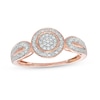 Thumbnail Image 0 of 0.10 CT. T.W. Multi-Diamond Frame Loop Shank Promise Ring in 10K Rose Gold