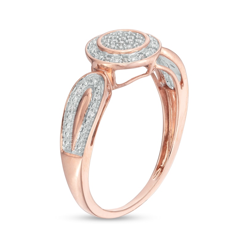 0.10 CT. T.W. Multi-Diamond Frame Loop Shank Promise Ring in 10K Rose Gold|Peoples Jewellers