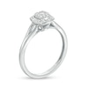 Thumbnail Image 3 of 0.20 CT. T.W. Cushion-Shaped Multi-Diamond Frame Split Shank Promise Ring in 10K White Gold