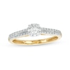 Thumbnail Image 0 of 0.25 CT. T.W. Cushion-Shaped Multi-Diamond Dainty Split Shank Promise Ring in 10K Gold