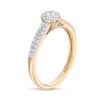 Thumbnail Image 2 of 0.25 CT. T.W. Cushion-Shaped Multi-Diamond Dainty Split Shank Promise Ring in 10K Gold