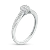 Thumbnail Image 2 of 0.25 CT. T.W. Cushion-Shaped Multi-Diamond Dainty Split Shank Promise Ring in 10K White Gold