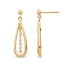 0.04 CT. T.W. Diamond Seven Stone Linear Dangle Teardrop Earrings in 14K Gold