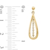 Thumbnail Image 1 of 0.04 CT. T.W. Diamond Seven Stone Linear Dangle Teardrop Earrings in 14K Gold