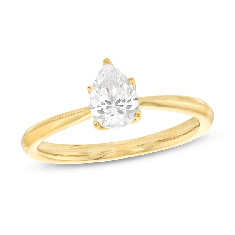 Trouvaille Collection 0.50 CT. DeBeers®-Graded Pear-Shaped Diamond Solitaire Engagement Ring in 18K Gold (F/SI2)|Peoples Jewellers