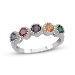 Mother's Gemstone Bead Frame Ring (3-5 Stones)