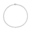 Pear-Shaped White Lab-Created Sapphire Tennis Necklace in Sterling Silver