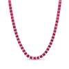 Thumbnail Image 0 of 4.0mm Princess-Cut Lab-Created Ruby Tennis Necklace in Sterling Silver with Yellow Rhodium