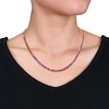 Thumbnail Image 1 of 4.0mm Princess-Cut Lab-Created Ruby Tennis Necklace in Sterling Silver with Yellow Rhodium