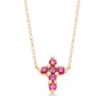 Thumbnail Image 0 of Ruby Mini Cross Necklace in 10K Gold