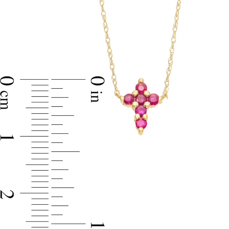 Ruby Mini Cross Necklace in 10K Gold|Peoples Jewellers