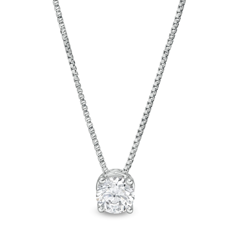 0.50 CT. Certified Lab-Created Diamond Solitaire Pendant in 14K White Gold (F/SI2)|Peoples Jewellers