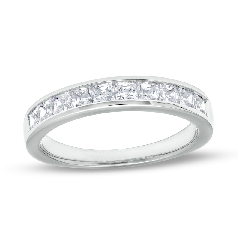 CT. T.W. Princess-Cut Diamond Ten Stone Anniversary Band in 14K White Gold|Peoples Jewellers