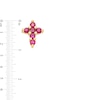 Ruby Mini Cross Stud Earrings in 10K Gold