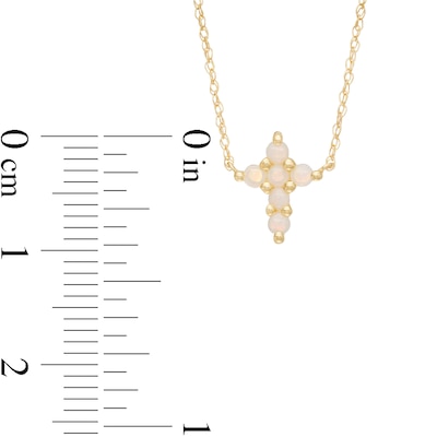 Opal Mini Cross Necklace in 10K Gold