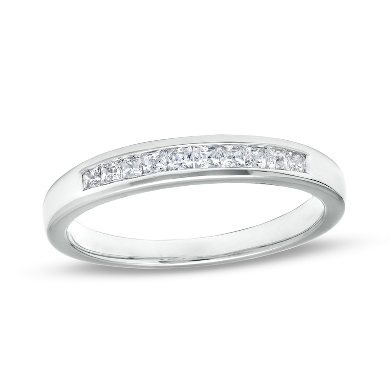 Main Image 1 of 0.25 CT. T.W. Princess-Cut Diamond Ten Stone Anniversary Band in 14K White Gold