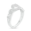 Thumbnail Image 2 of 0.25 CT. T.W. Pear-Shaped Multi-Diamond Filigree Shank Bypass Promise Ring in Sterling Silver