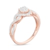 0.25 CT. T.W. Multi-Diamond Twist Shank Promise Ring in Sterling Silver with 14K Rose Gold Plate