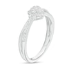 Thumbnail Image 2 of 0.15 CT. T.W. Heart-Shaped Multi-Diamond Frame Split Shank Promise Ring in Sterling Silver